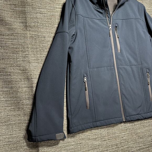 Outdoor Life Jacket Men's M Blue Soft Shell Full Zip Pockets - Picture 3 of 11